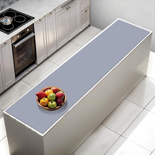 AECHY Grand tapis en silicone - 200 x 50 x 0,2 cm - Multi-usages - Résistant à la chaleur - 2 mm d'épaisseur - Tapis de comptoir de cuisine - Tapis en silicone imperméable et antidérapant - Gris foncé