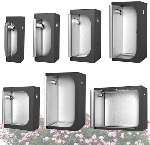 UISEBRT Growzelt Pflanzenzelt Gewächshaus 40x40x120 cm Zuchtzelt Growschrank Indoor Anbauzelt aus 600D Oxford-Stoff mit Stahlrahmen Licht- und Wasserdicht Grow Tent für Gemüse Kräuter und Blumen