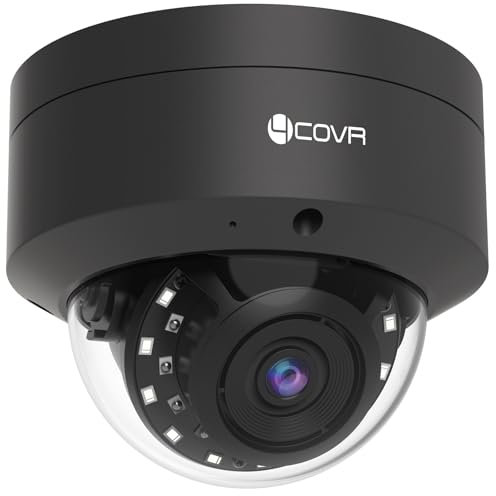 4COVR 5MP PoE CCTV Camera Outdoor, Wired Surveillance Dome Security IP Camera with Mic, IK10 Vandal-Proof IP67, Smart Human/Vehicle Detection, 2.8mm Lens,100ft HD Night Vision, ELY54AB5MA(NOT PTZ)