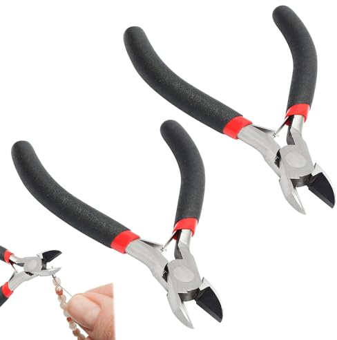 Wire Cutters Small,2PCS Side Cutters,Pliers for Jewelry Making,Wire Snips for Floral Guitar Strings Cut Needs