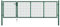 Cozynest Gartentor Stahl 350 x 100 cm Grün Mesh Abschließbare Gartentür Hoftür mit Riegel, Gartenpforte Doppelflügel Tor, Zauntor Zauntür