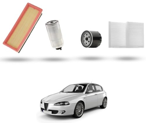 Kit Tagliando 4 filtri compatibile con Alfa Romeo 147 (937) 1.9 Jtd 88kw 2004