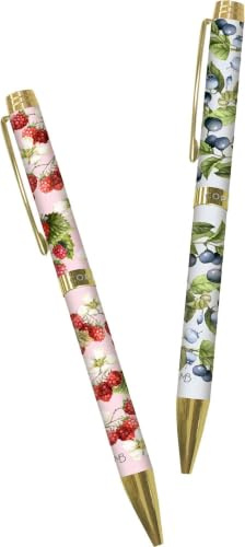 Kugelschreiber: Marjolein Bastin - Cottage Garden: Mit Wechselmine in zwei Designs, 14 cm Länge, für Schule, Büro und als Geschenk