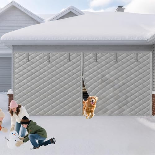 Staubschutztür Thermovorhang Garage Magnetische Thermische Isolierte Tür Vorhang Kälteschutz Garagentor Thermo Vorhang Gegen Kälte Wärmeschutzvorhang(Grau,W244*H198 CM)