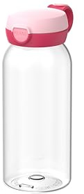 Mepal - Trinkflasche mit Klappdeckel Campus - Deckel springt per Knopfdruck auf - Trinkflasche Kinder Kohlensäure Geeignet - Auslaufsicher und Spülmaschinengeeignet - 600 ml - Cool pink