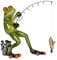 formano lustige Frösche Figur Frosch Angler stehend Fisch Poly 15 cm