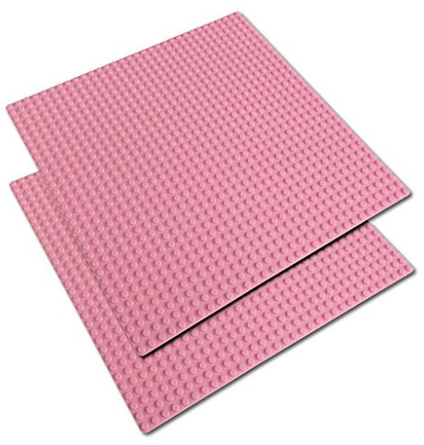 Katara 1672 - Bauplatte 2er Set 25,5cm x 25,5cm/32 x 32 Pins, Kompatibel Lego, Sluban, Papimax, Q-Bricks, Rosa