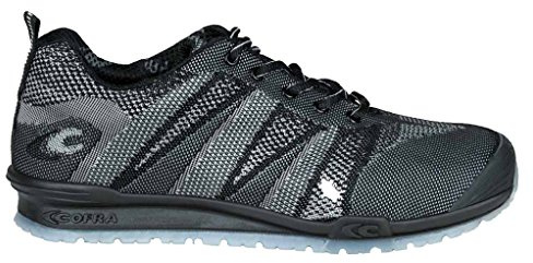 Cofra 78800-000.W46 FLUENT BLACK/BLACK S1 P SRC Sicherheitsschuhe, Schwarz/Grau, Größe 46