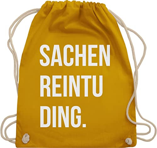Shirtracer Turnbeutel Rucksack - Festival Zubehör - Sachenreintuding I Sachen Reintu Ding I - Unisize - Senfgelb - hipster bag festival-bag geschenk weihnachten tu beutel
