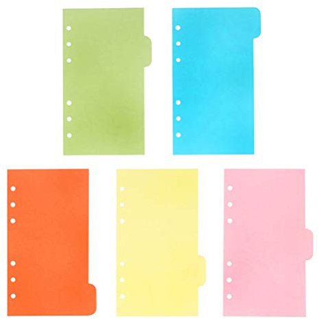 STOBOK A6 Notizbuch Nachfüllung Mit 6-Loch Trennblättern 5 Farben 30 Blatt Papier Für Büro Und Schule