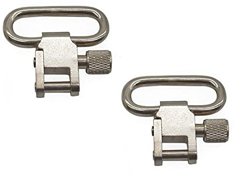Gexgune Sling Swivels (2er-Pack) 1,0-Zoll-Gewehr- oder Schrotflinten-Sling-Befestigungshalterungen (Silber)