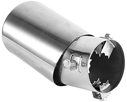Auspuffblende Gebogen,Auspuffrohr,1 Stk. Universal-Edelstahl-Auto-Auspuffrohr Hinten Rund Auto-Auspuffendrohr Endrohr Endrohr-Tmspitze