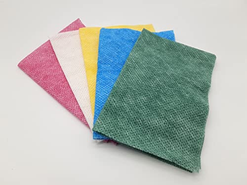 Dstock60 - Lavavajillas no tejidas caladas – Colores rosa, amarillo, verde y azul – 4 bolsas de 10 toallitas – Higiene profesional – Limpieza universal – Absorbente – 51 x 36 – Dstock60