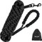 Taglory Schleppleine 15m für Hunde | Reflektierendes Seil | Gepolsterter Griff | 8mm Schwarz