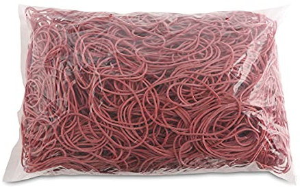 OFFICE PRODUCTS Gummibander Durchmesser: 60mm Farbe: Rot/Gewicht: 1000g - 1 kg/Haushaltsgummi Gummiringe Gummi/Kautschuk 60% / Gummis für Zuhause Büro Schule