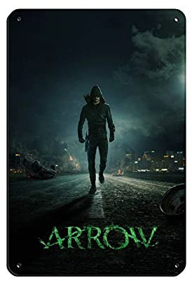 Blechschild mit Arrow Oliver Queen Stephen Amell TV-Serie 14, Vintage, Metall, für Kneipen, Clubs, Cafés, Bars, Zuhause, Wanddekoration, Poster, 20 x 30 cm