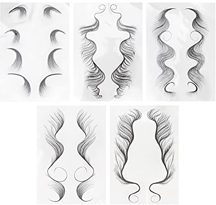 5 Stück Babyhaar Temporäre Tattoo-Aufkleber Haaransatz-Aufkleber Lockiges Haar Tattoo-Aufkleber Temporäre Lockiges Haar Make-up-Aufkleber Gefälschte Haaransatz Tattoo-Aufkleber für Frauen Mädchen
