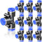 ERGAOBOY 10 Stück Blau 8mm AD 3 Wege T Stück Push to Connect Fittings Rohrverbindung Push Fit (PE-8)
