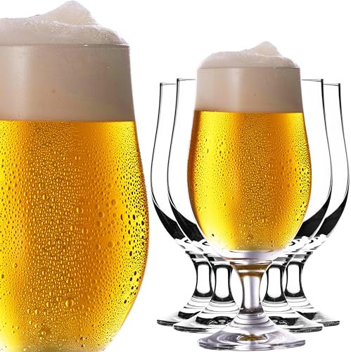 PLATINUX Lot de 6 verres à bière 300 ml (max. 400 ml) en verre cristalline 0,3 l