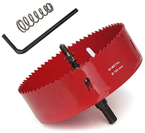 SagaSave 105mm M42 HSS Bimetall-Lochsäge, Lochöffner-Bohrer mit positiven Rechenzähnen für Metall, Holz, Eisen, Aluminium, Trockenbau, Rohr, Kunststoff, Faserplatten