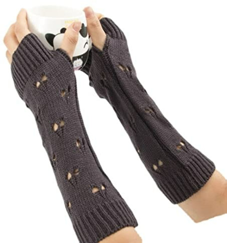 Grunge Handschuhe Fairy Grunge Zubehör zerrissener Handschuh Häkelhandschuh Grunge Kleidung Fairy Grunge Ästhetik, Dunkelgrau, M