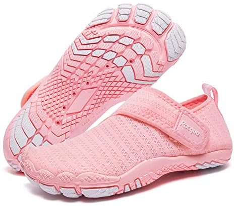 Racqua Kinder Wasserschuhe Mädchen schnell trocknend leicht Sport Strand Aqua Schuhe Barfuß Outdoor Schwimmbecken Wandern Bootfahren Surfschuhe Kleinkind Pink 34