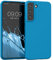 kwmobile Hülle kompatibel mit Samsung Galaxy S22 Hülle - weiches TPU Silikon Case - Cover geeignet für kabelloses Laden - Karibikblau
