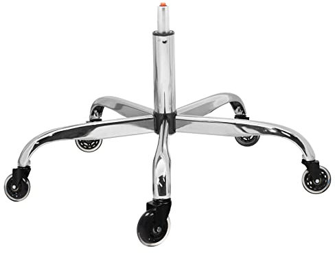 Frassie 28 Inch Office Chair Metal Base Replacement Heavy Duty Computer Chair Base Part with 5 Casters 1 Gas Lift Cylinder (Silver)