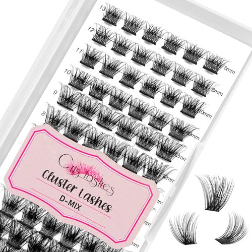 Crislashes Wimpern Clusters 78pcs DIY Wimpern Extensions D Curl Mix 8-16mm Lash Clusters Individuelle Wimpern Einzeln Wimpernverlängerung DIY Wimpernbüschel zu Hause(H-D-Mix8-16mm)