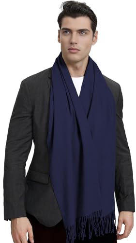 LYRIKER Schal Herren Winter Halstuch Männer Geschenk Papa Navy
