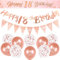 QonLou 18th Birthday Decorations Kit Rose Gold Happy Birthday Banner Triangle Flag Confetti Balloons Party Supplies Age 18