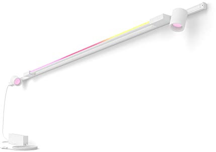 Philips Hue Perifo Railverlichting 2-spots en 1 Gradient Light Tube - Basisset - Twee Rails van 1 Meter - Wit en Gekleurd Licht - Dimbaar - Verbind met Bluetooth of Hue Bridge - Wit
