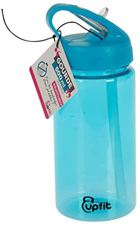 upfit - Gourde, gourde sport - Equipée d'une pipette rétractable - Transparente - Couleur: Bleue - Non isotherme - Facile d'utilisation et pratique - Ouverture avec une seule main - 500ml