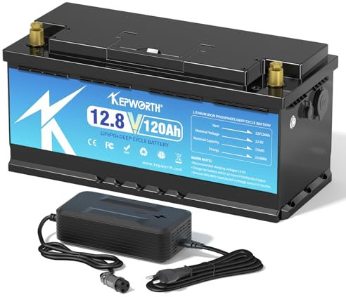Batterie Lithium Lifepo4 12v 120ah, Cycle Profonde 5000+ Fois, avec BMS Remplace la batterie AGM ou gel pour camping-car, bateau, camping ou système solaire - avec lifepo4 chargeur