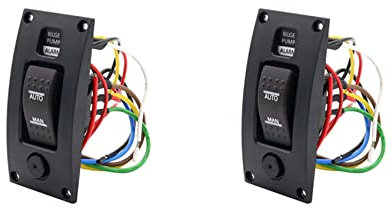 NIEI 2 x 12–24 V Bilgenpumpenschalter, wasserdicht, Alarm-Deck-Reinigungs-Bedienfeld für Boote, Bilgepumpen, Ein-/Aus-Schalter