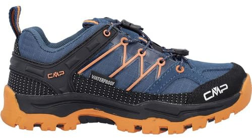 CMP Kids Rigel Low Trekking Shoes WP, Bluesteel-Flame, 35, EU