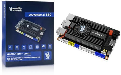 youyeetoo X1 – N5105 x86 Windows Einplatinencomputer – Dualer 4K-Medienserver – Duale M.2-Steckplätze, unterstützt 2280 NVMe mSATA SSD/WiFi 6 Modul – PCIE 3.0 - NFC (4 GB RAM, kein eMMC)