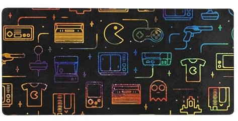 OPSREY Grand tapis de souris imprimé motif de jeu vidéo pour jeux vidéo, tapis de bureau, protecteur de bureau lavable