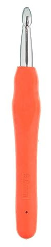 The Quilted Bear Crochet Hook - 9mm Ergonomic Soft Grip Silicone Rubber Handle Crochet Hook for Knitting & Crochet, Great for Beginners with Full Range of Hook - Aluminium Needle Head, Vibrant Colors