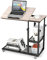 LIFEZEAL Table d'Appoint, Table d'Ordinateur Portable, Table Réglable en Hauteur avec roulettes avec Freins, Table de Lit à Roulette en Forme de C pour Chambre à Coucher, Salon et Bureau (Naturel)