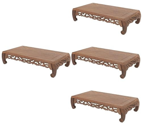 Uonlytech 4 Stück Bastelbasis Halterung Für Kristallkugeln Holzaufsätze Für Die Dekoration Nachttisch-tritthocker Retro-teetisch Vasenständer Chinesischer Teetisch Kistler Statue Hölzern 7c