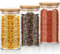 ARVINKEY 3 Set Glass Jars Set 1200ml, 40oz Spice Jars Food Cereal Storage Container with Bamboo Airtight Lids and Labels for Flour, Sugar, Coffee, Candy, Snack and More