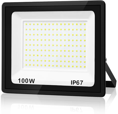 YZYFACAI 100W LED Strahler Außen,Superhell 10000LM LED Scheinwerfer,7000K Kaltweiß Außenstrahler,IP67 Wasserdichte Außenstrahler,für Hinterhof,Innenhöfe,Auffahrt,Garage,Flur,Garten