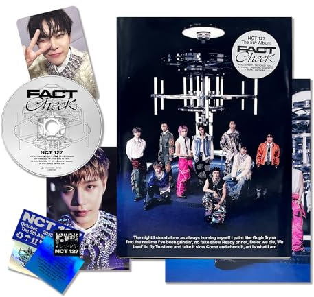 NCT - 5TH ALBUM [Fact Check] (Chandelier Ver.) CD-R + Photobook + Photo + Sticker + Photocard + Folded Poster + 2 Pin Badges + 4 Extra Photocards