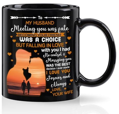 Mewgulfs Valentines Gifts for Him - Husband Birthday & Anniversary Coffee Mug (Black, 330ml)