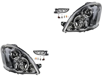 Johns, Scheinwerfer Satz Halogen Front passend für Iveco Daily V 09/2011-02/2014 H7 H1 Links & Rechts + Nebelscheinwerfer + Leuchtmittel