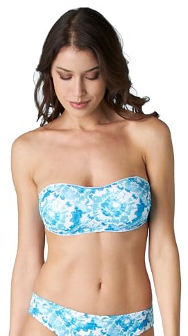 LOVABLE Soutien-Gorge Bandeau Colorful Printed Micro Bikini, Bleu Tie Dye, 34 / C Femmes