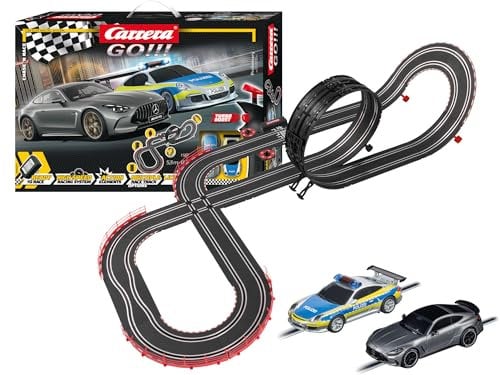 Carrera - 20062577 - Carrera GO!!! Chase 'n Race Rennbahn-Set I Rennbahn mit lizensierten Slotcars | bis zu 2 Spieler | Für Kinder ab 6 Jahren & Erwachsene