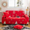 Sofaschoner Rot Sofaüberwurf Weich Spandex Sofaschoner rutschfest Couch Überwurf Waschbare Sofa Überzug Sofabezug mit Elastischen Riemen Sofabezug L Form Universelle 3 Sitzer