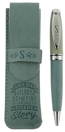 History & Heraldry Bamboo Persönlicher und individueller Kuli Kugelschreiber Stift mit Namen und Spruch Personalisiertes Etui Monogramm-Design persönliches Geschenk (Kuli S)